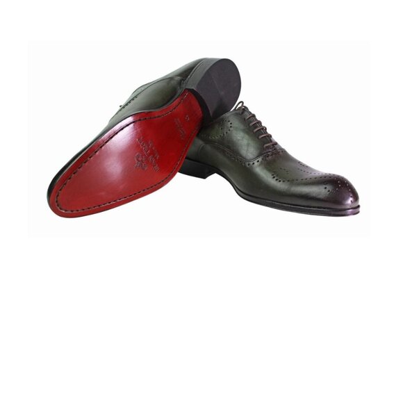Alberto Italian Green Oxford Leather Shoes For Mens main image 8
